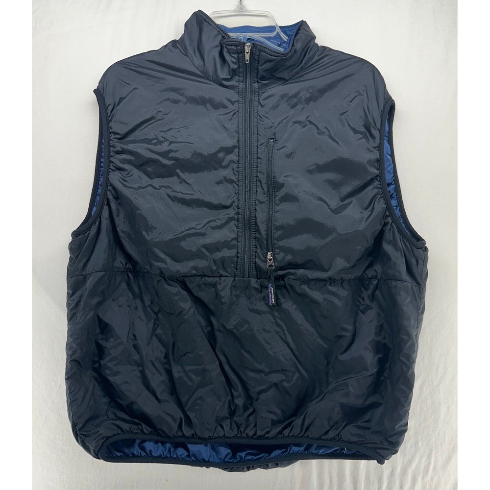 Patagonia Puffball Vest Mens Medium Black Half Zip Pullover Insulated FLAW